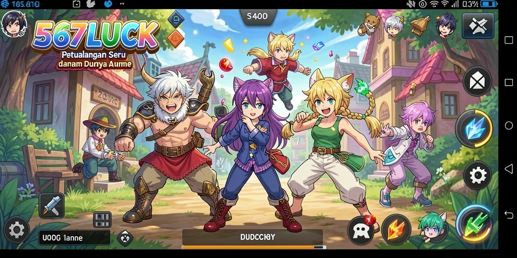 Screenshot gameplay menarik dari 567LUCK yang memperlihatkan pertarungan karakter Anime.
