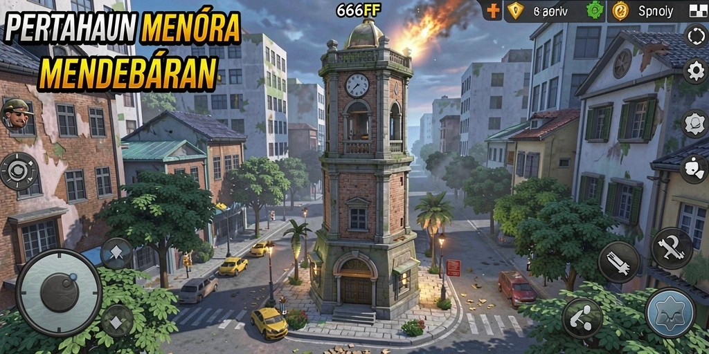Gameplay seru dan aksi menara yang mendebarkan di 666FF.