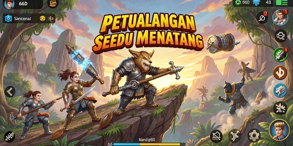 Tampilan gameplay 66D yang penuh warna dan menantang.