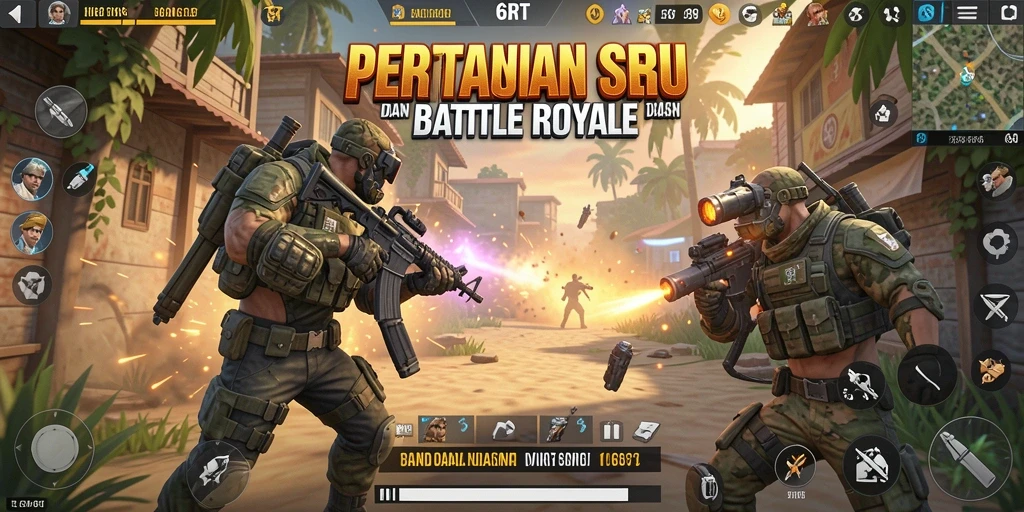 Tampilan aksi seru dari permainan Battle Royale 6RT
