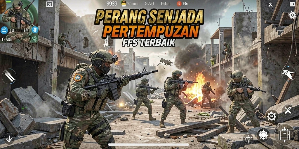 Screenshot gameplay 9939 menunjukkan intensitas pertempuran FPS yang menegangkan.
