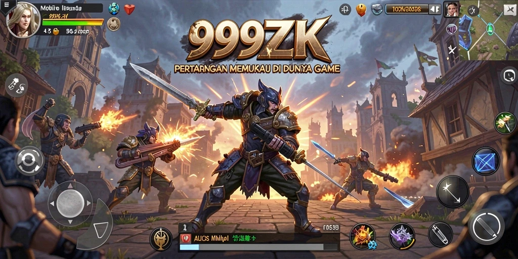 Screenshot gameplay 999ZK menampilkan pertarungan seru yang mendebarkan.
