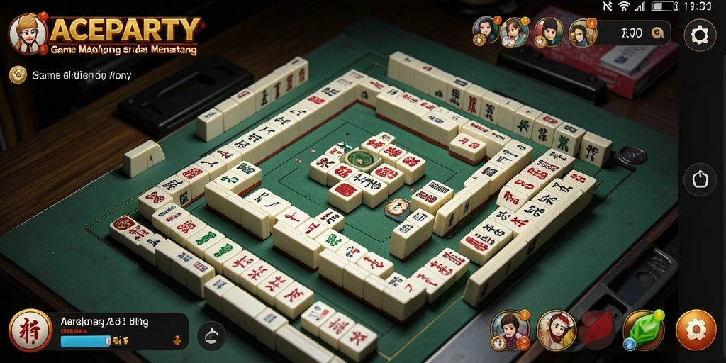 Tampilan screenshot ACEPARTY menampilkan gameplay Mahjong yang seru.