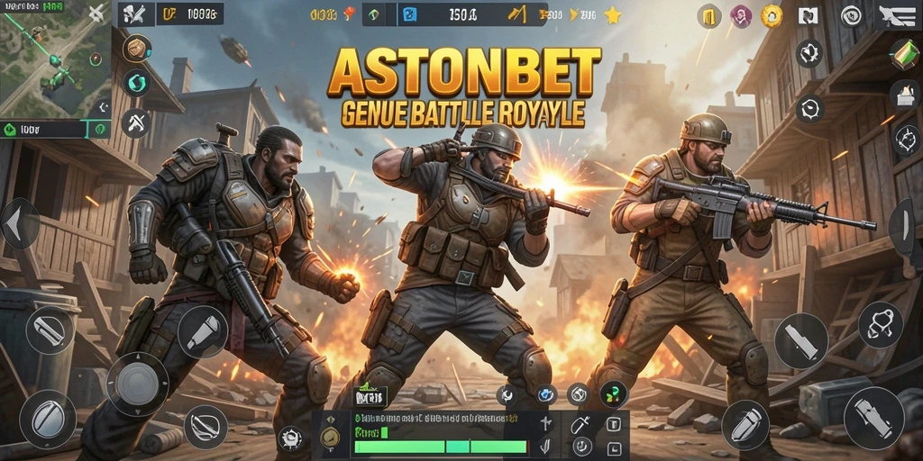Tampilan seru gameplay ASTONBET dalam arena Battle Royale.