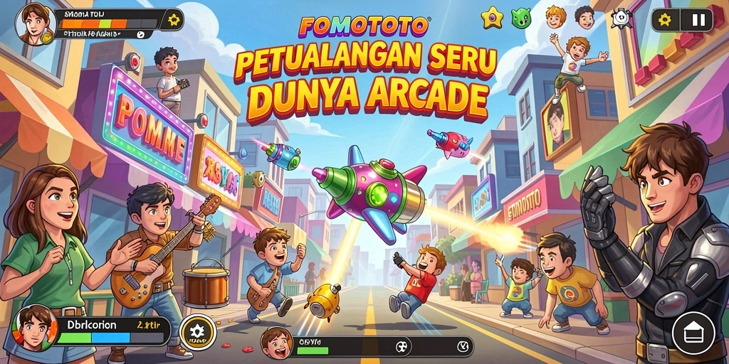 Screenshot FOMOTOTO menampilkan gameplay Arcade yang dinamis dan menarik.
