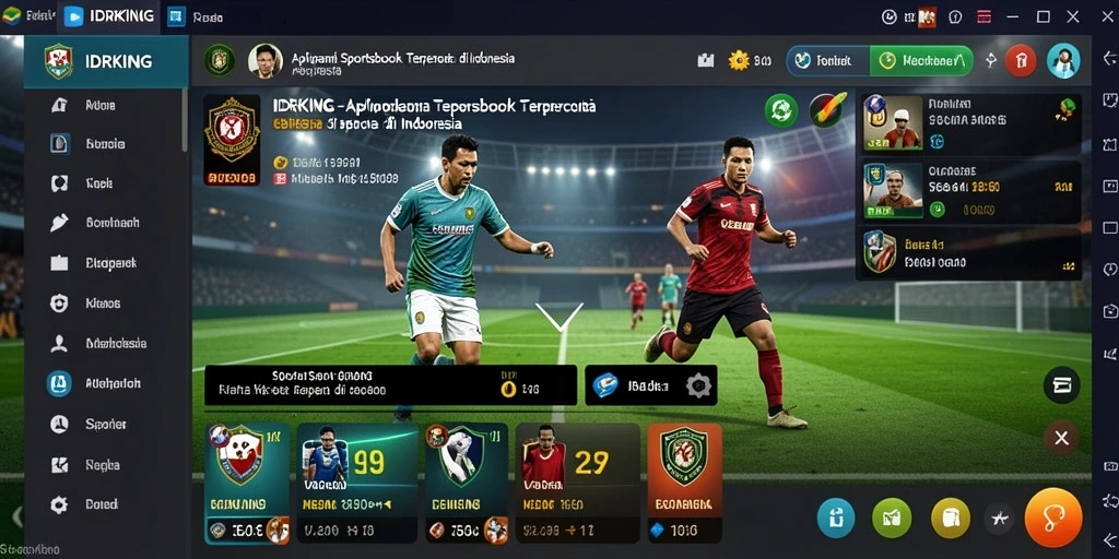 Tampilan menarik dari aplikasi IDRKING untuk taruhan olahraga.