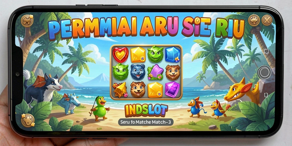 Screenshot gameplay INDSLOT yang menampilkan keseruan mencocokkan elemen.