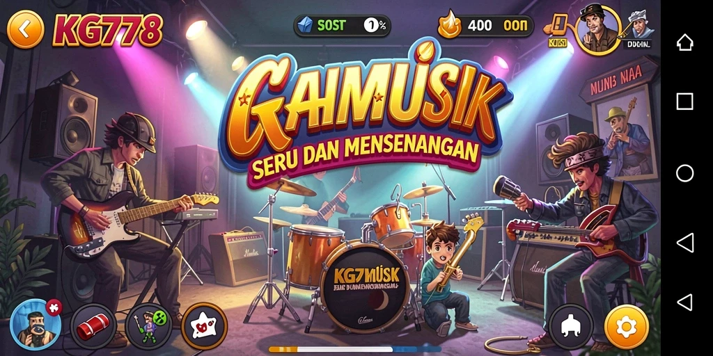 Screenshot gameplay <strong>KG778</strong> menunjukkan pemain beraksi dalam tantangan musik.