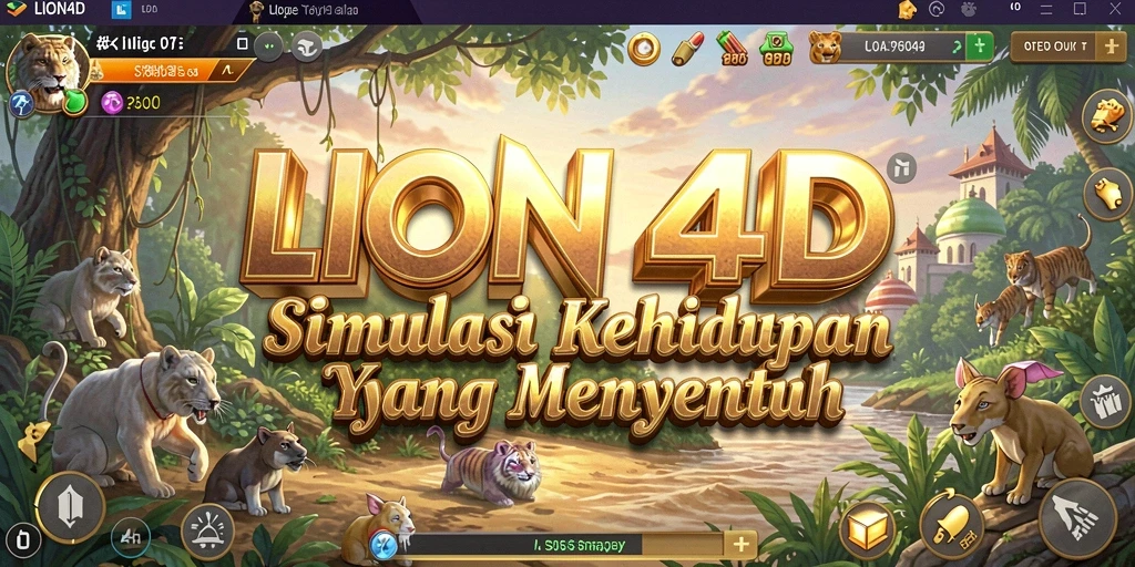 Gambaran gameplay menarik dari LION4D yang penuh warna.