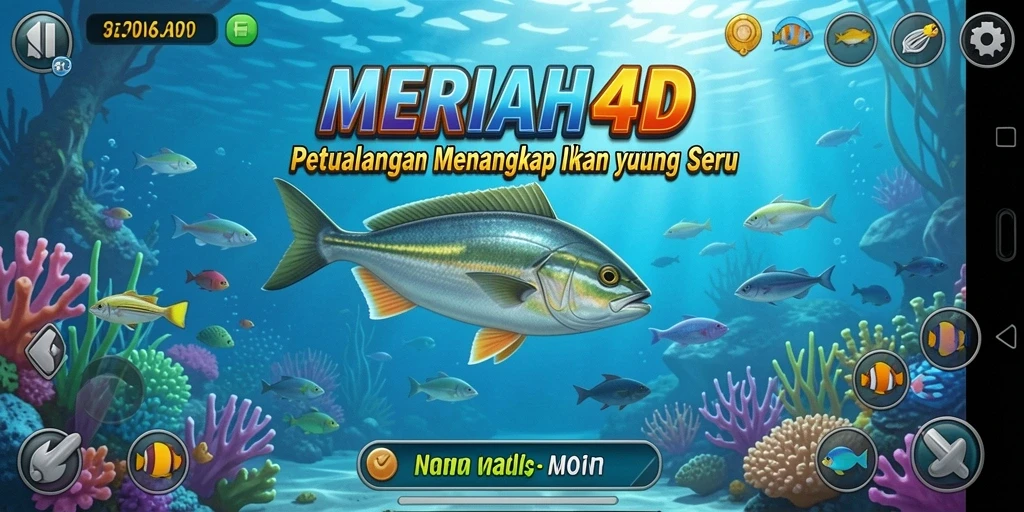 Tampilan gameplay seru dari MERIAH4D saat memancing ikan.