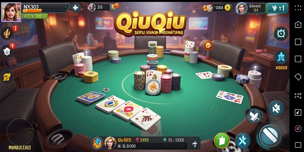 Screenshot gameplay NX303 dengan momen seru dalam QiuQiu.