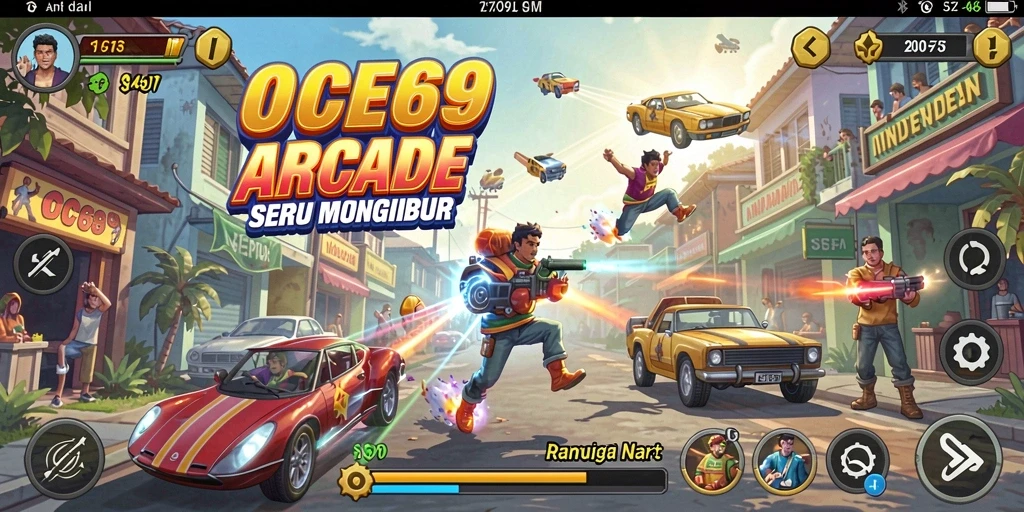 Tampilan penuh aksi gameplay seru OCE69 dalam genre Arcade.