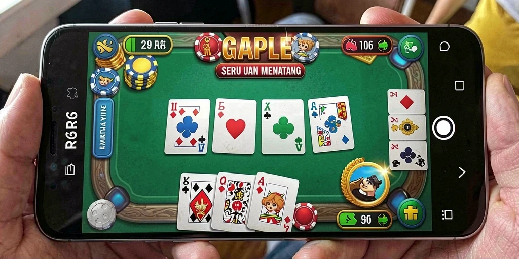 Tampilan gameplay Gaple yang seru dan interaktif di R6R6.