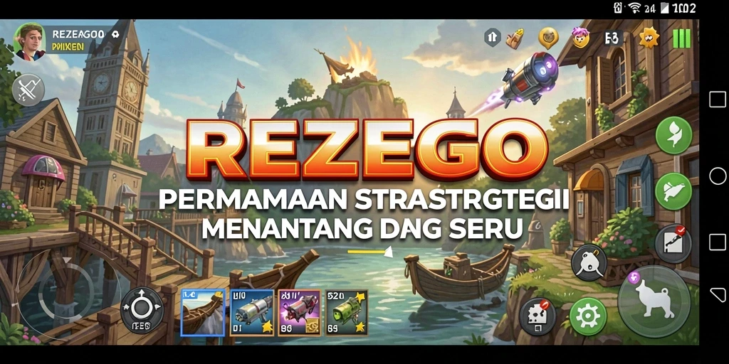 Tampilan gameplay menarik dari REZEGO yang menampilkan strategi cerdas.