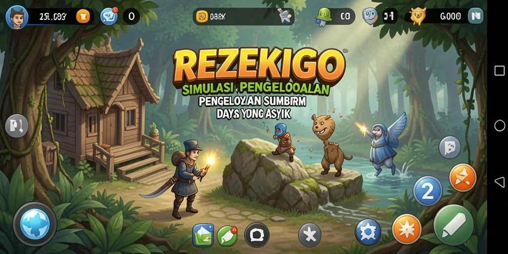Tampilan gameplay menarik dari REZEKIGO dengan elemen simulasi yang menarik.