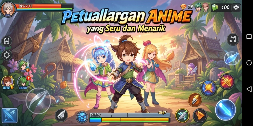 Tampilan menarik dari RPRP777 dengan karakter anime beraksi.
