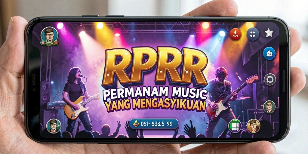 Screenshot gameplay RPRR dengan berbagai pilihan lagu musik.