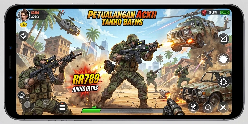 Tampilan gameplay intens dan penuh aksi dari RR789.