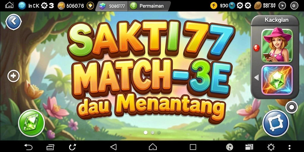 Screenshot gameplay SAKTI77 menunjukkan keseruan permainan Match-3.