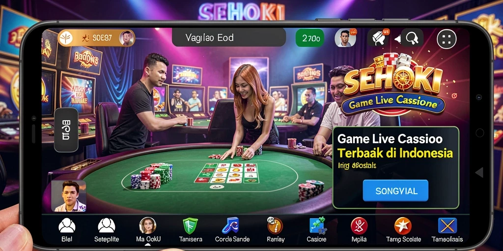 Tampilan gameplay SEHOKI yang mendebarkan dengan interaksi dealer langsung.