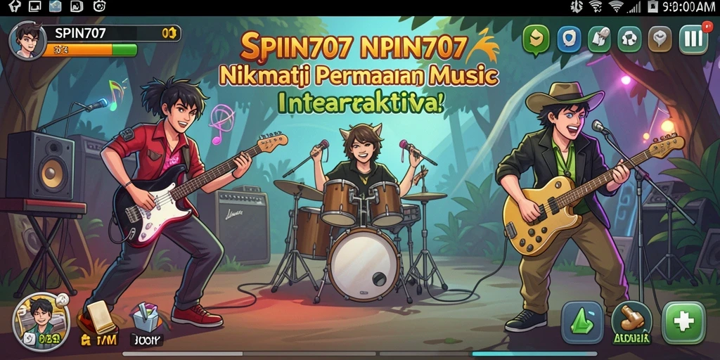 Tampilan gameplay SPIN707 yang mengasyikkan dengan berbagai lagu.