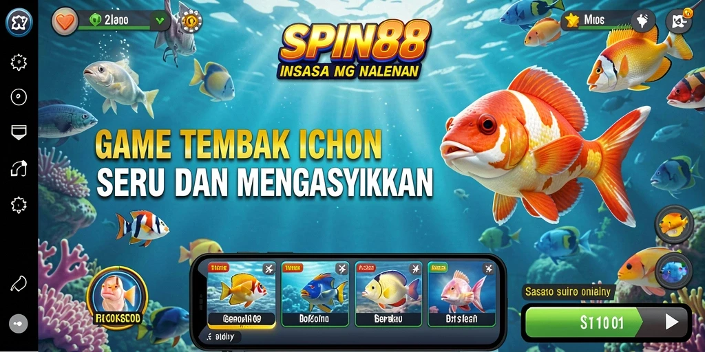 Tampilan gameplay SPIN88 yang seru saat menembak ikan.