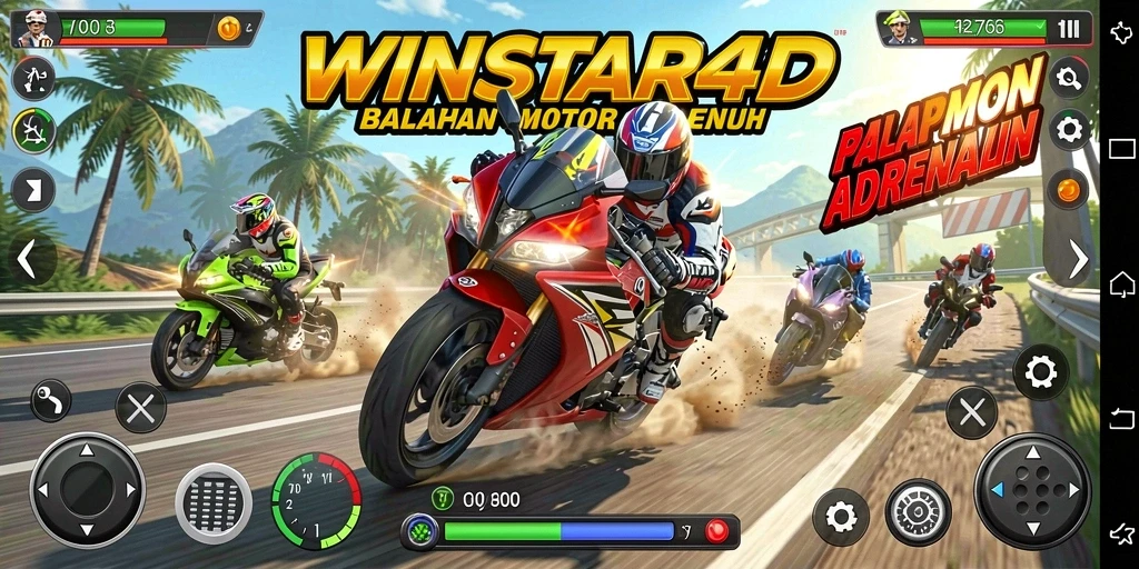 Gameplay seru balapan motor di WINSTAR4D.