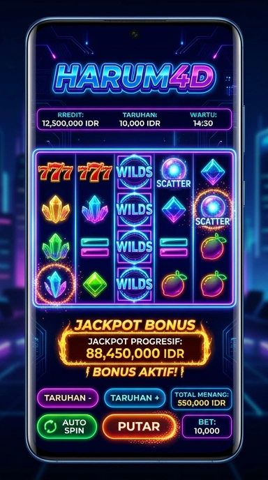 Screenshot antarmuka pengguna harum4d yang menarik dan simpel.